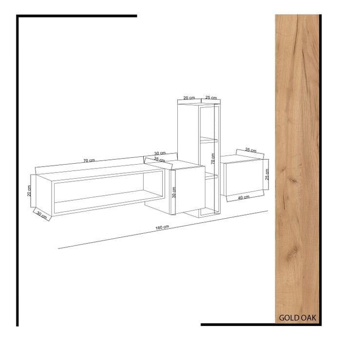 Hanah Home Mueble de TV Kumkuat Roble y Blanco Hanah Home Mueble de TV Kumkuat Roble y Blanco
